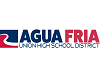  Red, blue, and white river flowing with words "Agua Fria"